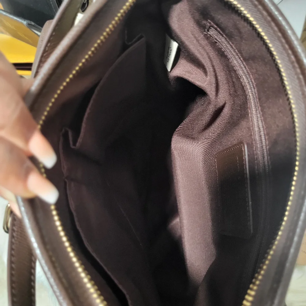 NWOT CoachCoach Brown Signature Coated Canvas and Leather Trim Messenger Bag - Picture 2 of 7